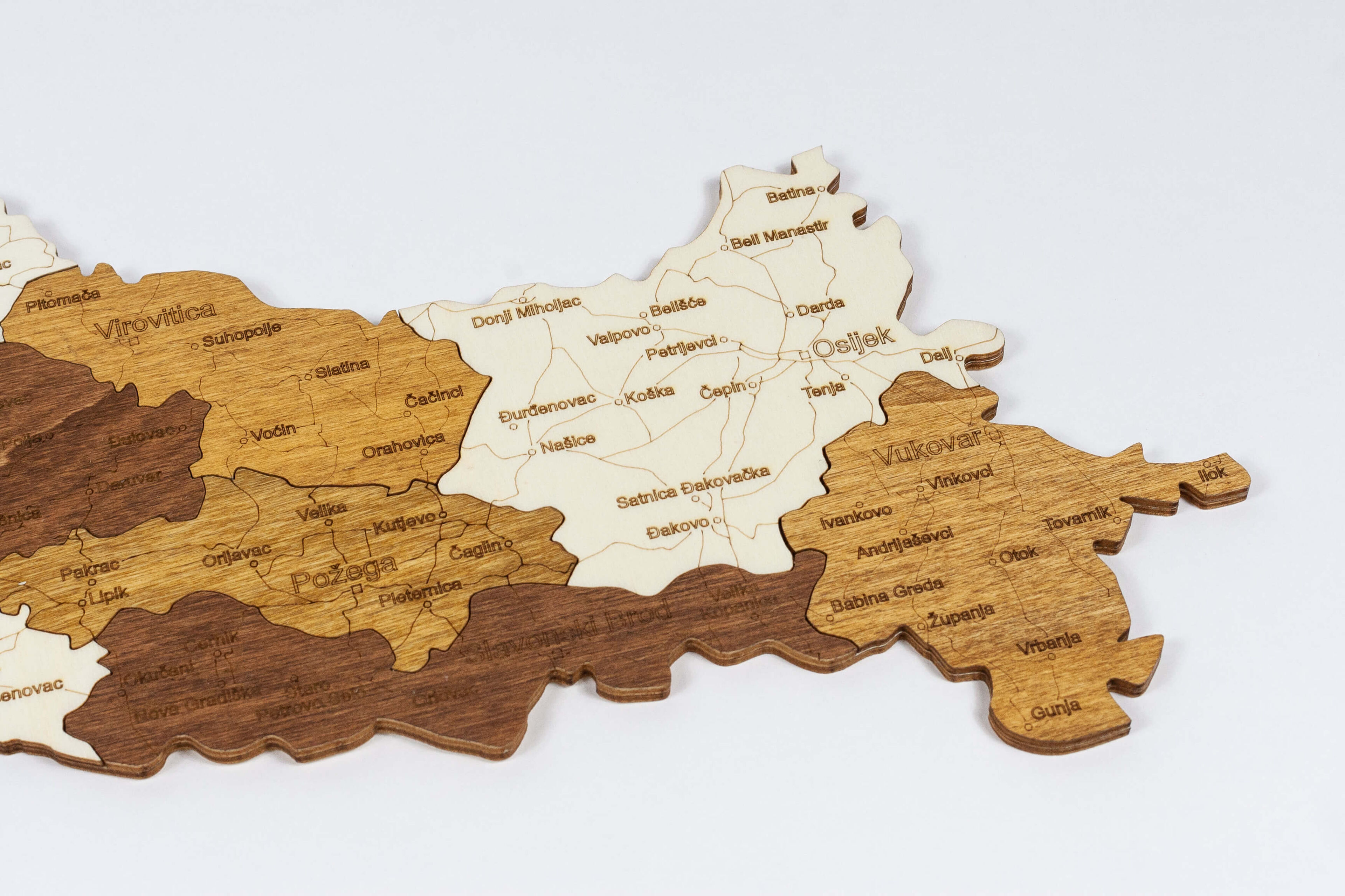 Wooden Map of Croatia