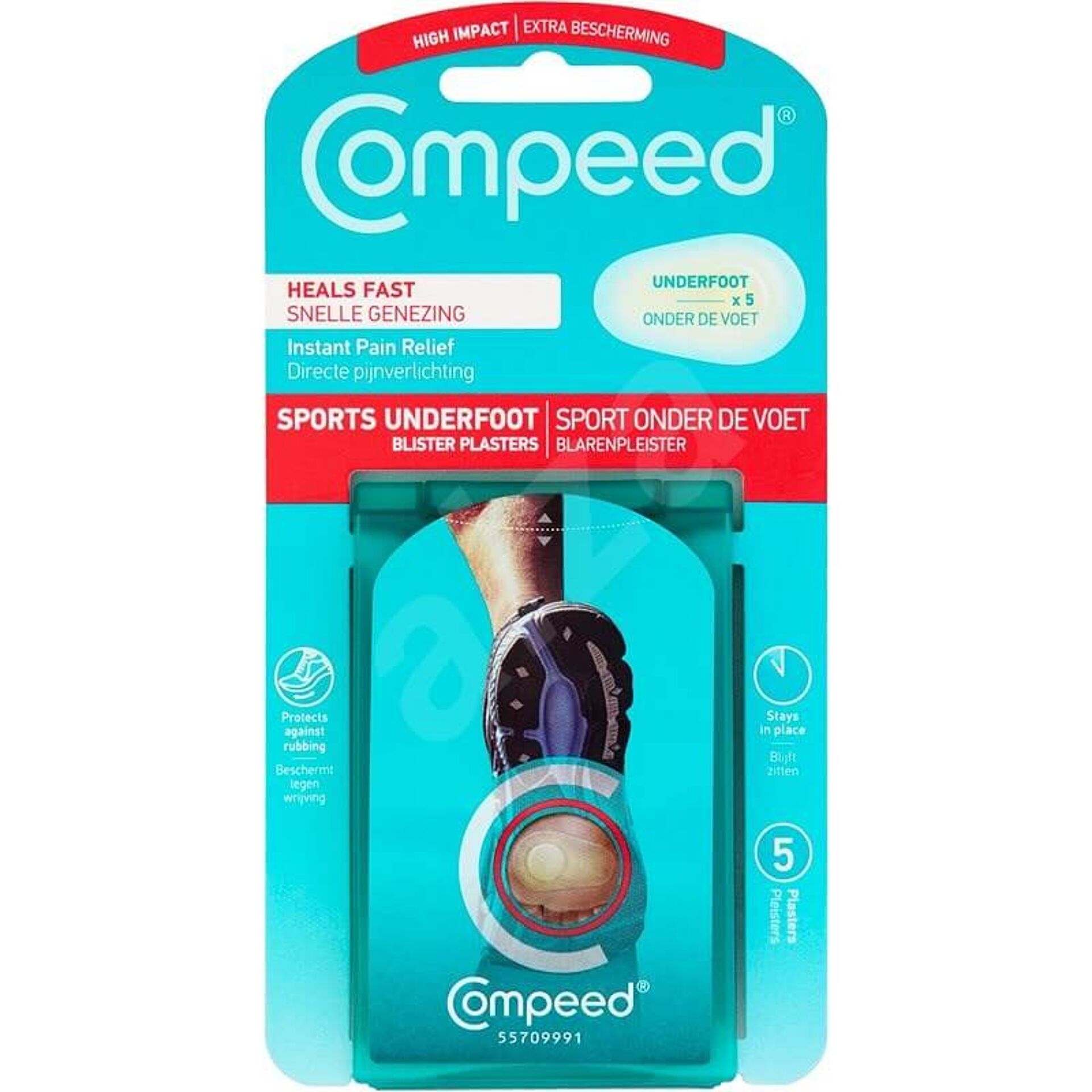 Compeed náplasť na pľuzgiere na chodidlách 5 ks