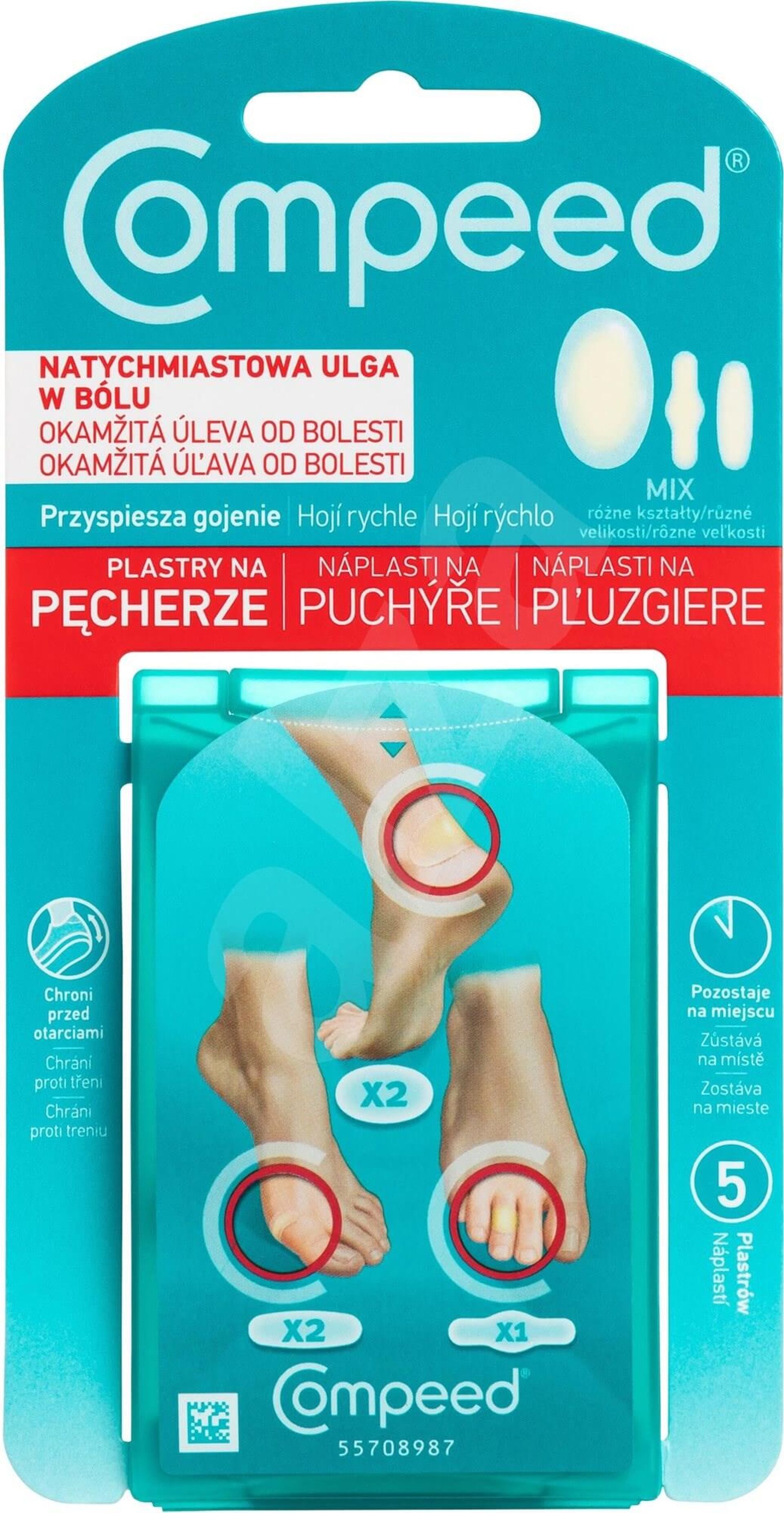 Náplasti na pľuzgiere COMPEED (zmiešaná veľkosť)