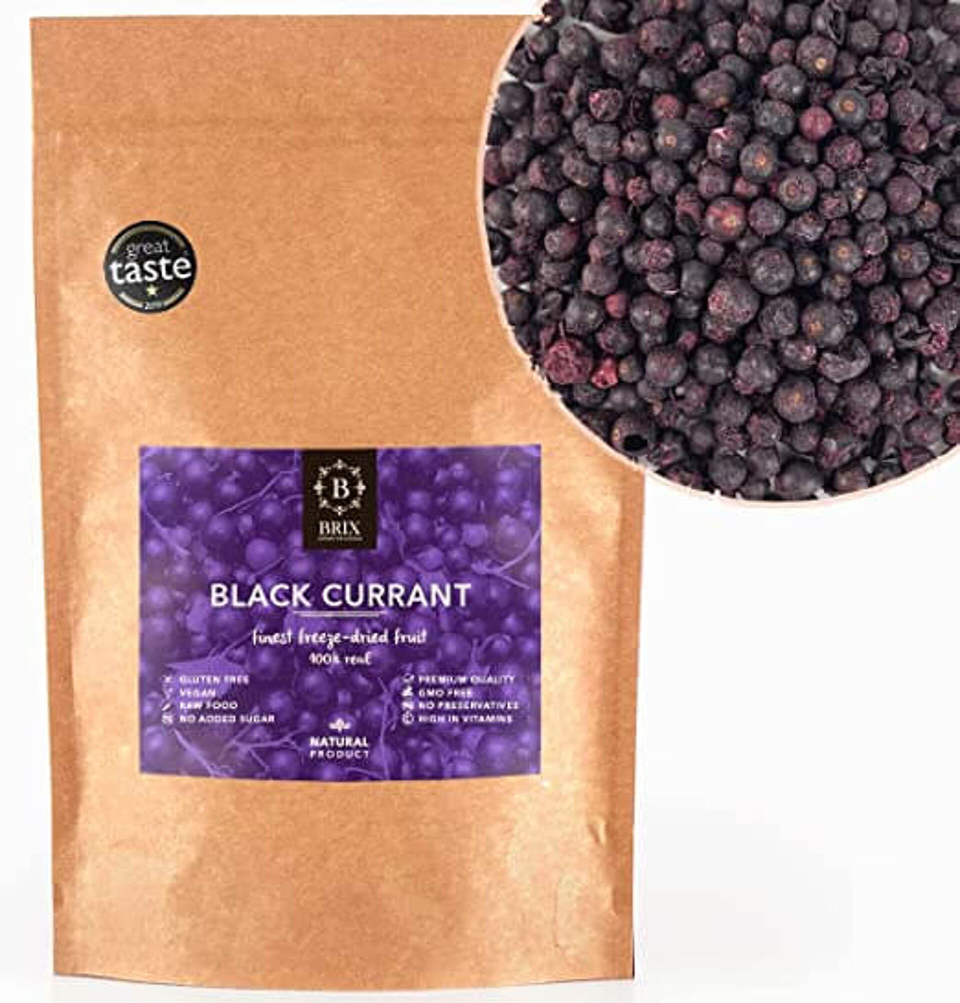 Brix Freeze-dried blackcurrants