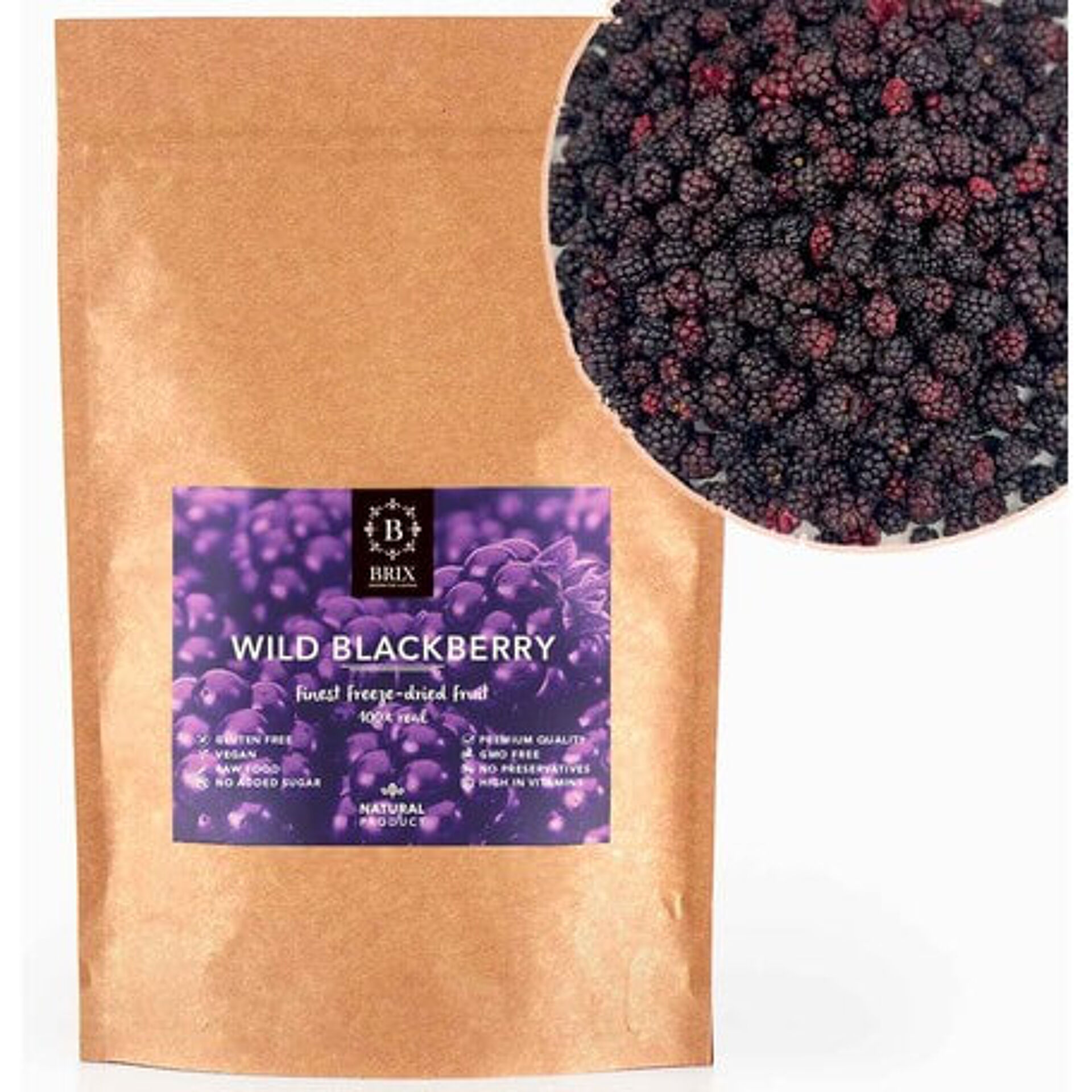 Brix freeze-dried wild blackberry