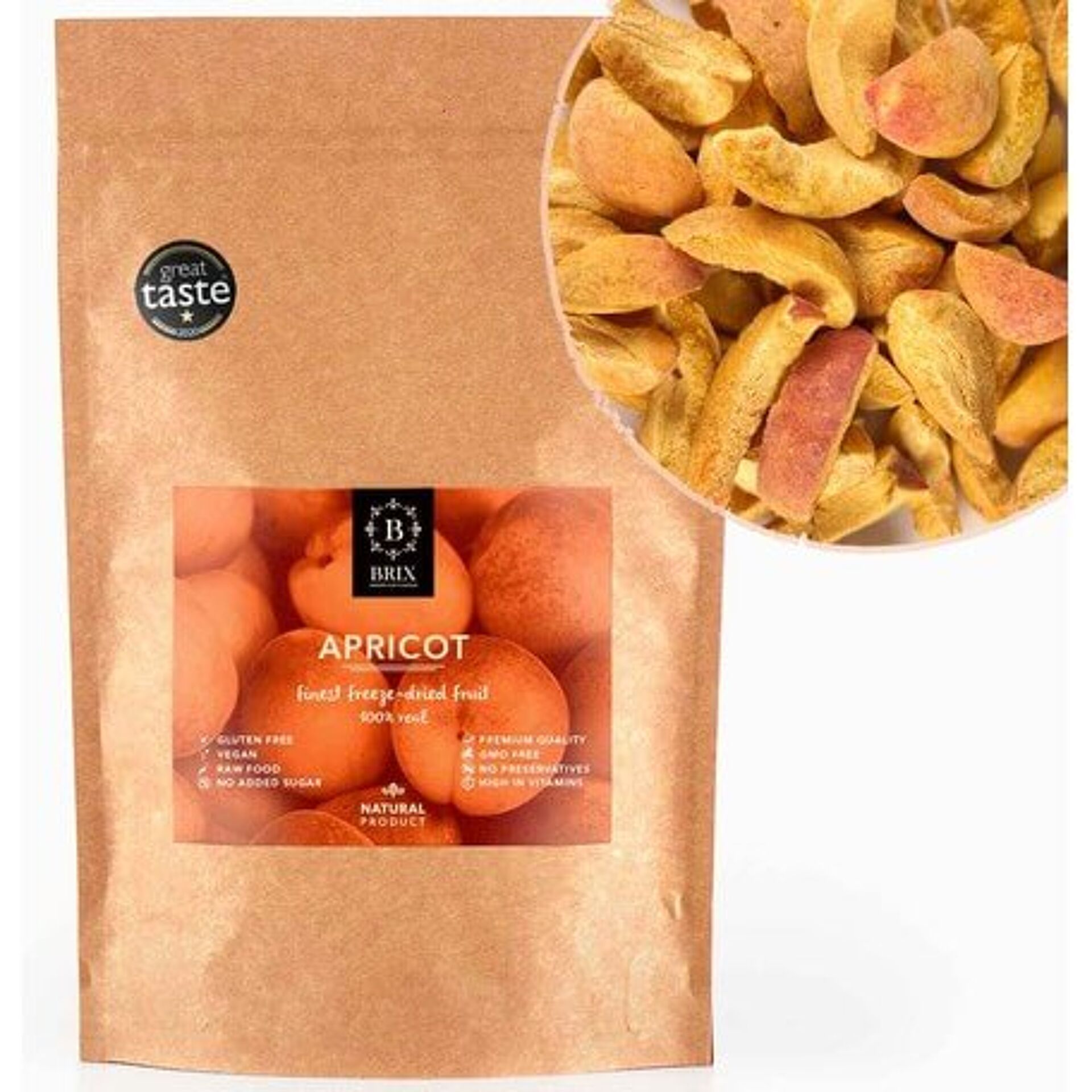 Brix Freeze-dried apricots