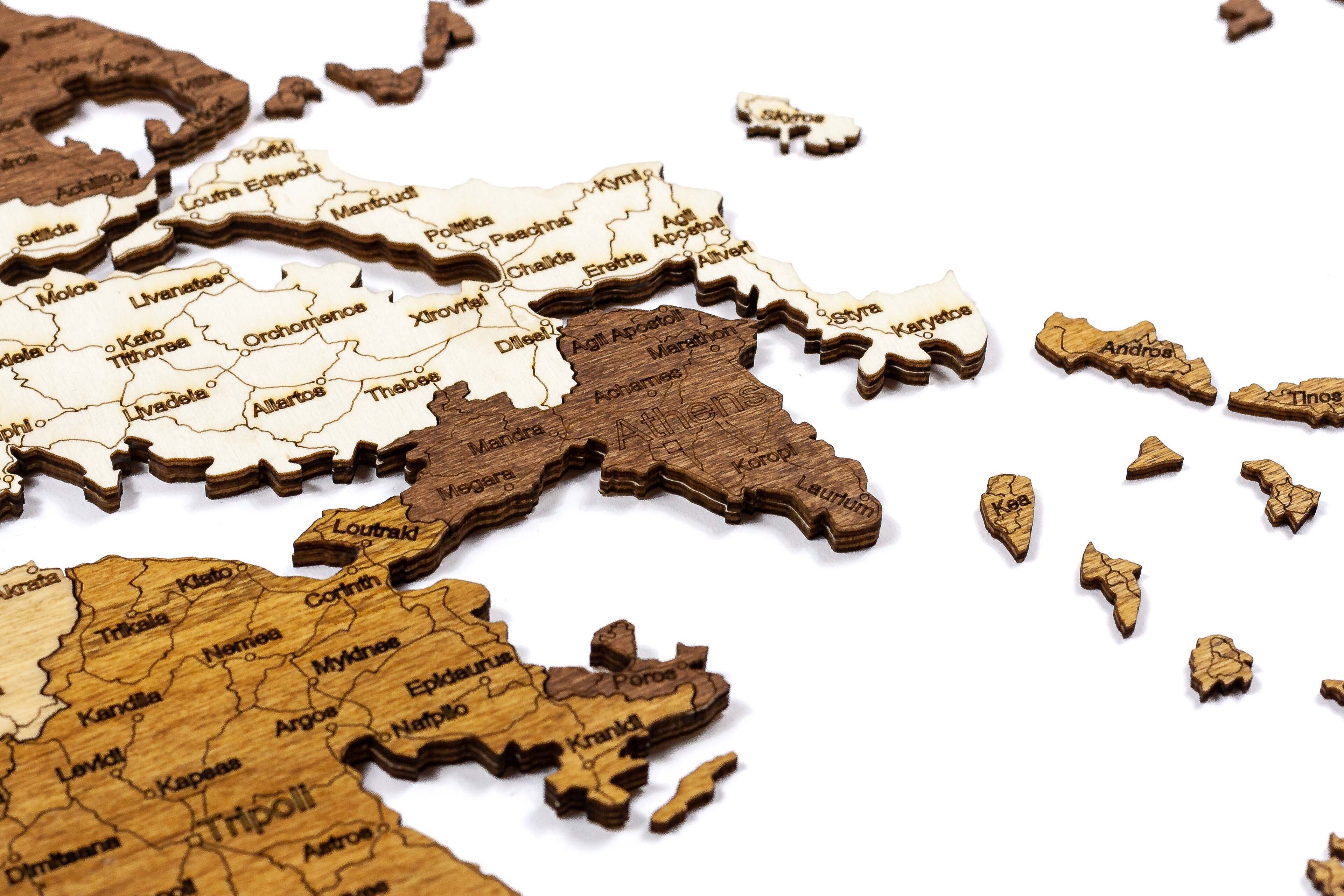 Wooden Map of Greece