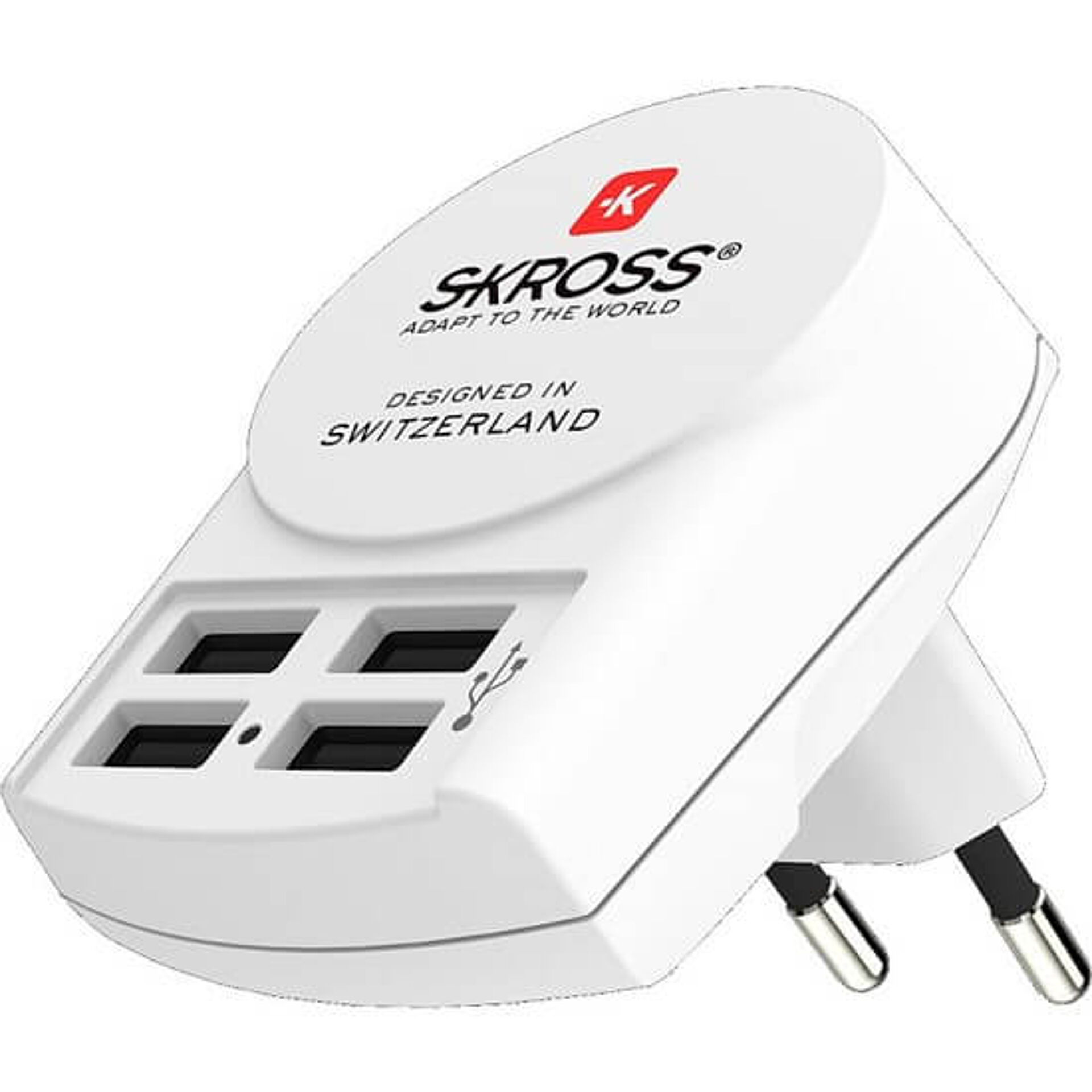 SKROSS Adaptor de încărcare Euro USB, 4800mA, 4x ieșire USB