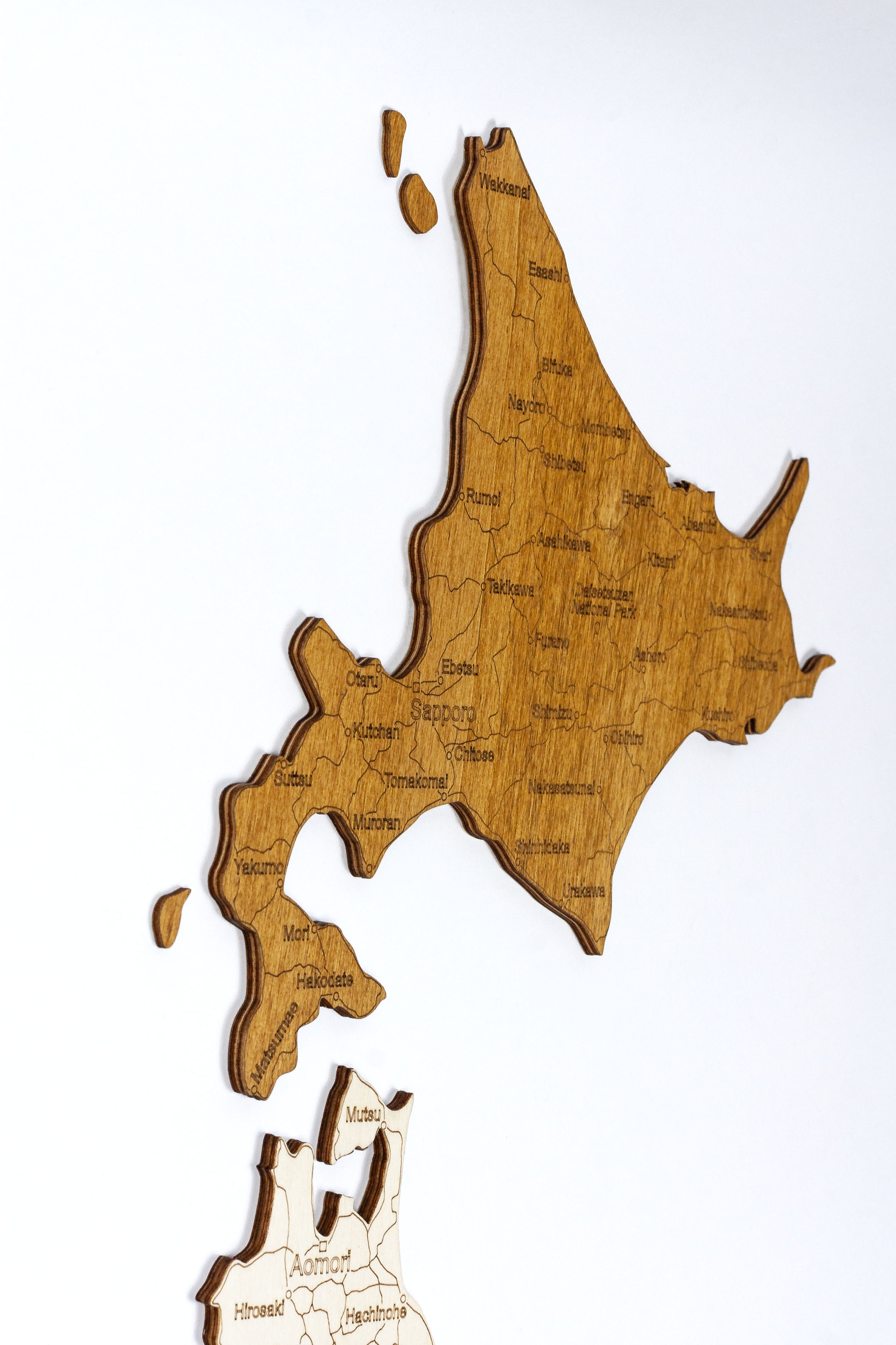 3D Wood Japan Map インテリア用壁掛け木製日本地図【翌営業日