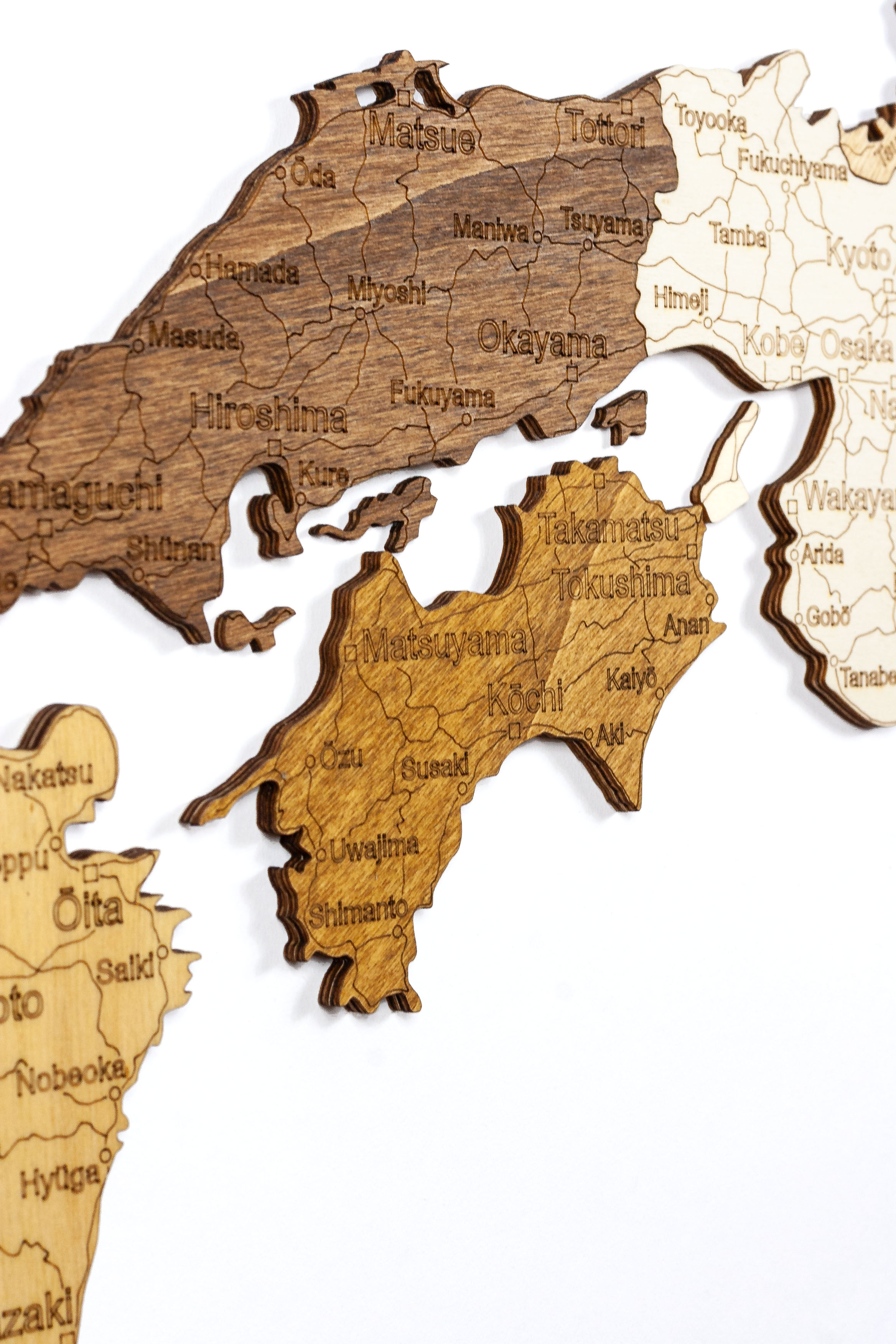 3D Wood Japan Map インテリア用壁掛け木製日本地図【翌営業日