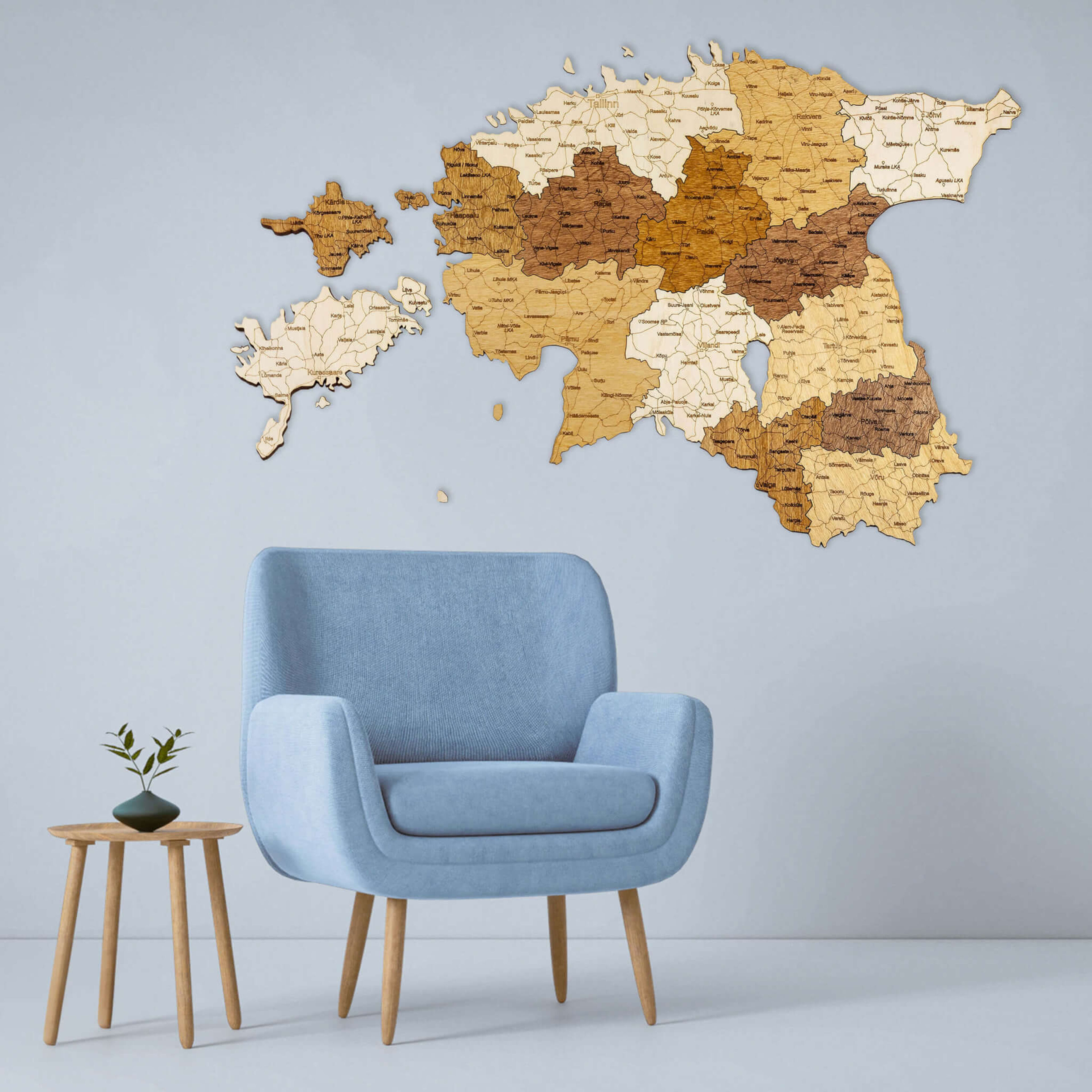Estonia Mappa in legno