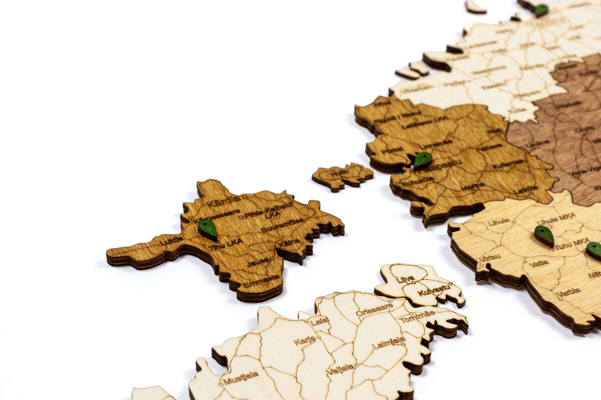 Estonia Wooden Map 68travel