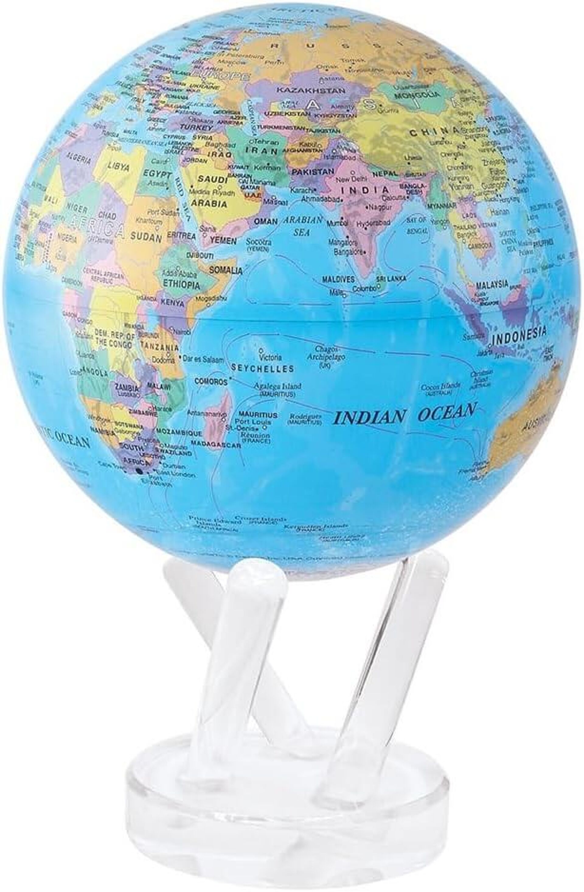 MOVA Blue Political Map Spinning Magnetic Globe