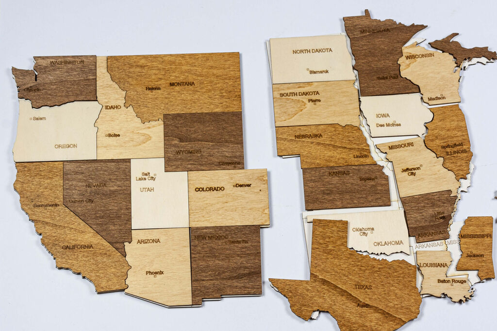USA Wooden Map Puzzle 68travel