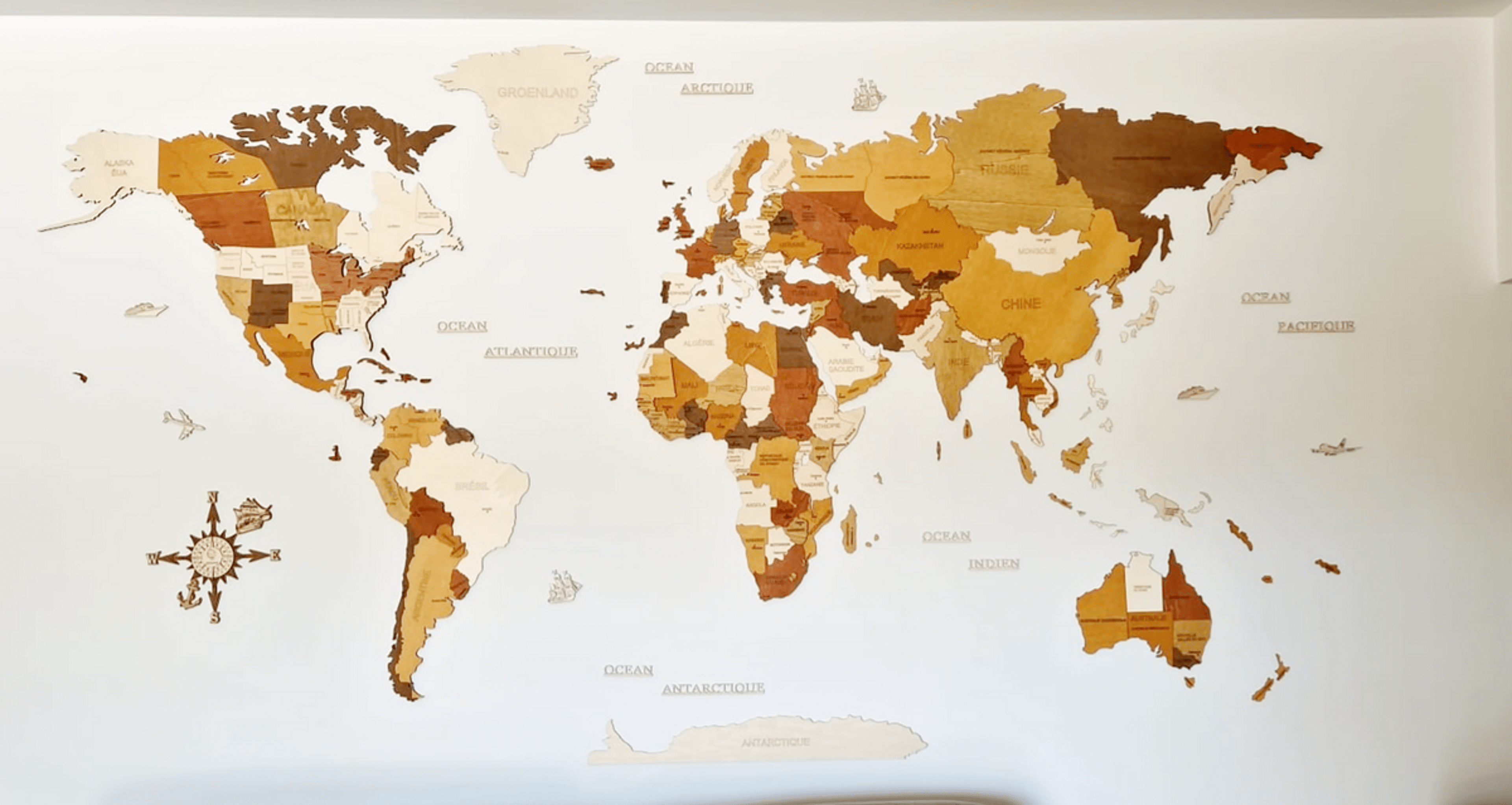 Avis pour Carte du monde en bois - décoration murale - image de Hakim M.
