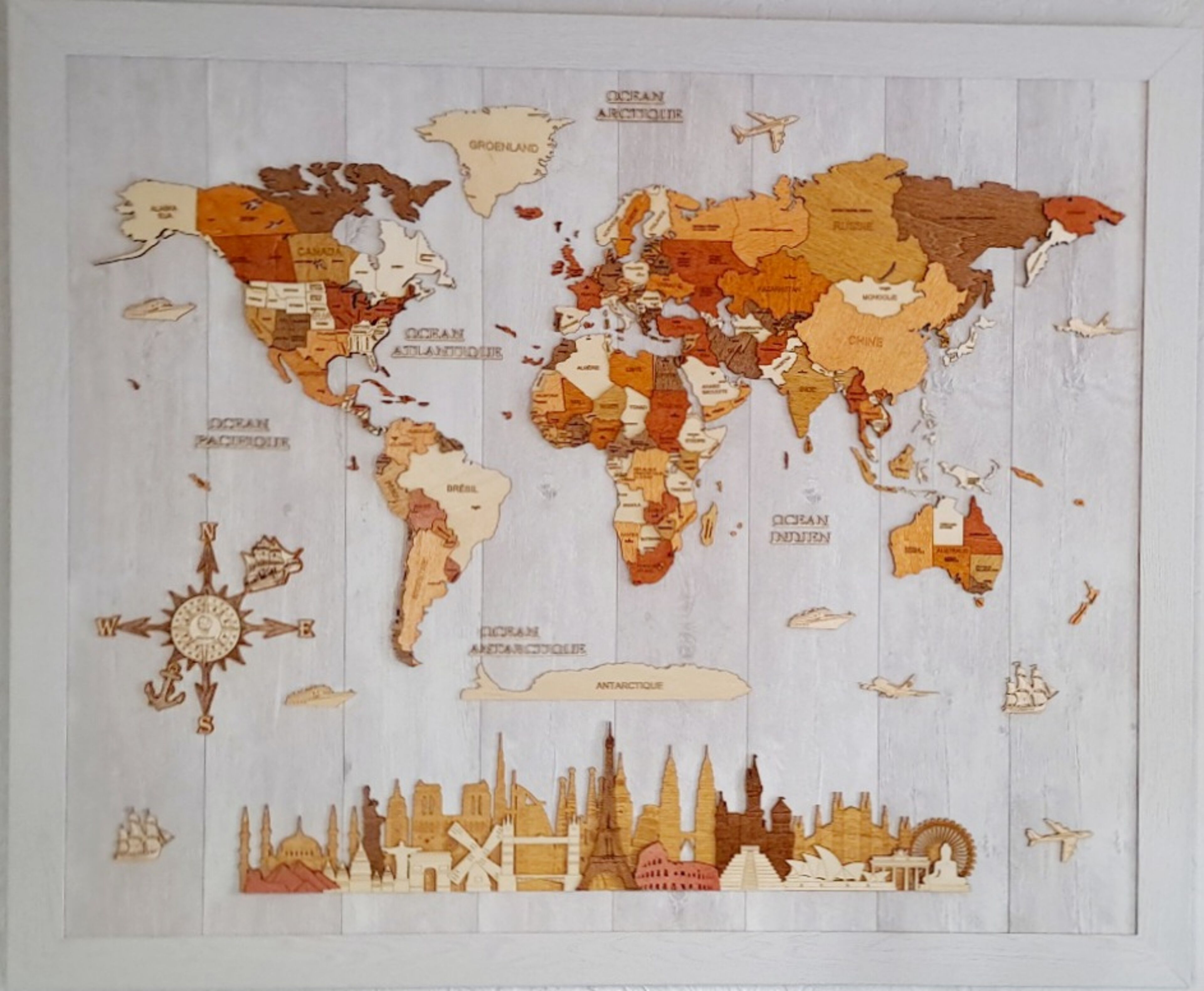 Recenze na Nástěnná dřevěná mapa světa - obrázek od Dominici D.